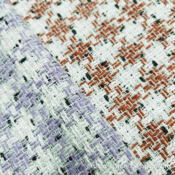 Boucle style houndstooth checked design fabric